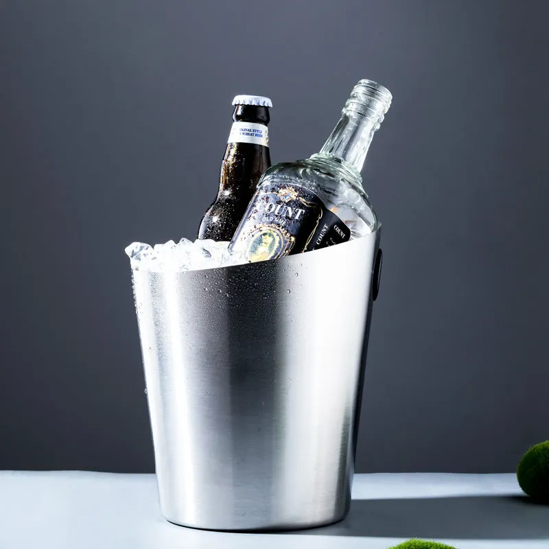 Inclined Stainless Steel Ice Bucket Ice Bucket Household Beer Bucket