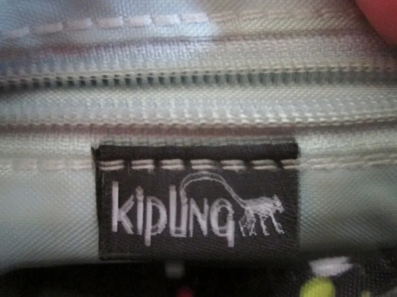 KIPLING Vegan Shoulder Bag Crossbody Swingpack Purse BLACK POLKA DOT