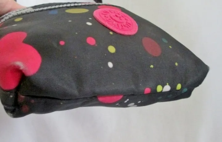 KIPLING Vegan Shoulder Bag Crossbody Swingpack Purse BLACK POLKA DOT