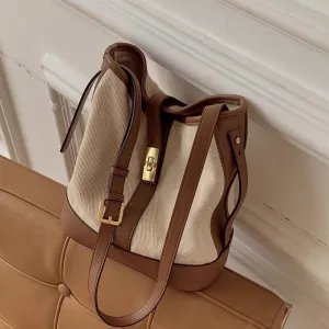 Korean Patchwork women Bucket Shoulder bags Canvas female handbag and purses large Capacity Crossbody Bag ladies composite bags