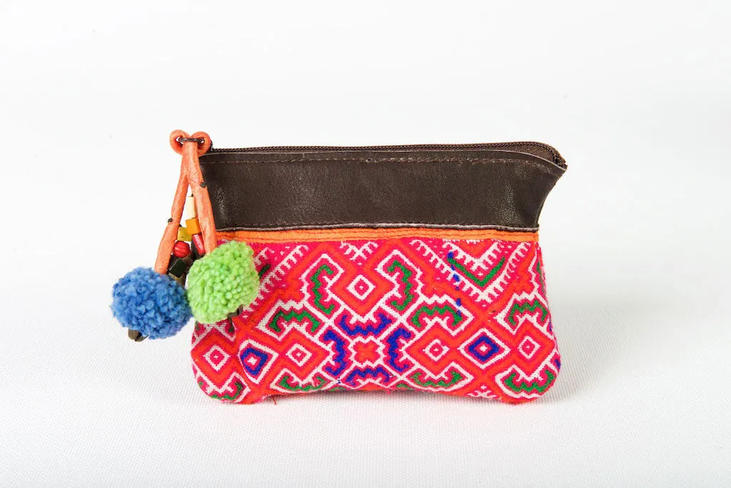 Lulu Boho Coin Purse Purple & Red
