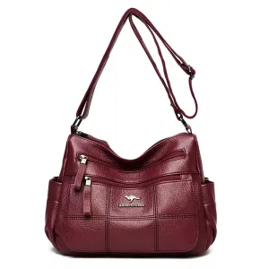 Luxurious Maroon Leather Crossbody Bag