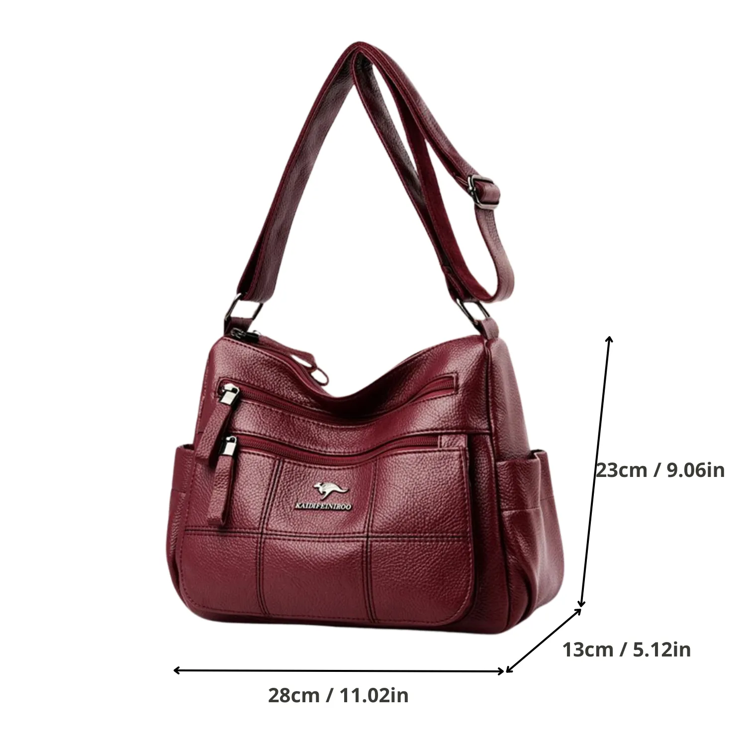 Luxurious Maroon Leather Crossbody Bag