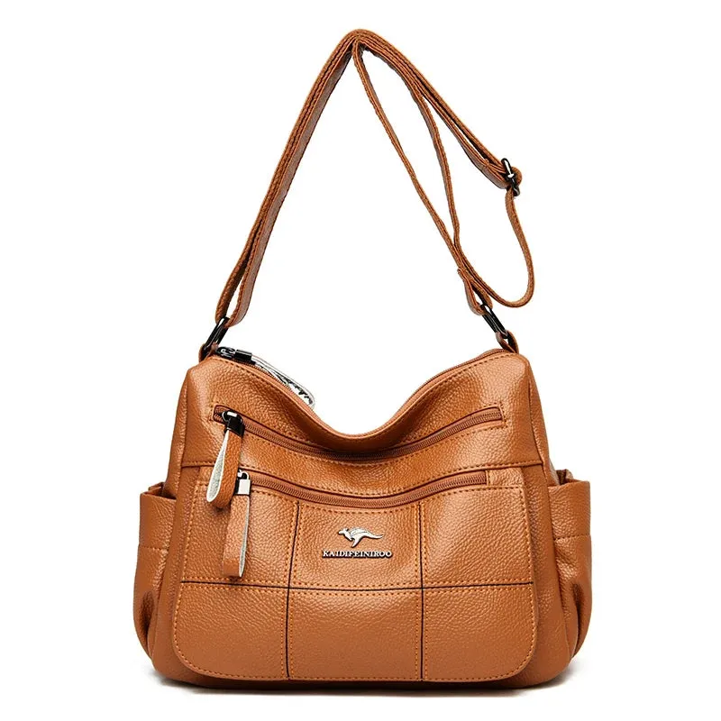 Luxurious Maroon Leather Crossbody Bag