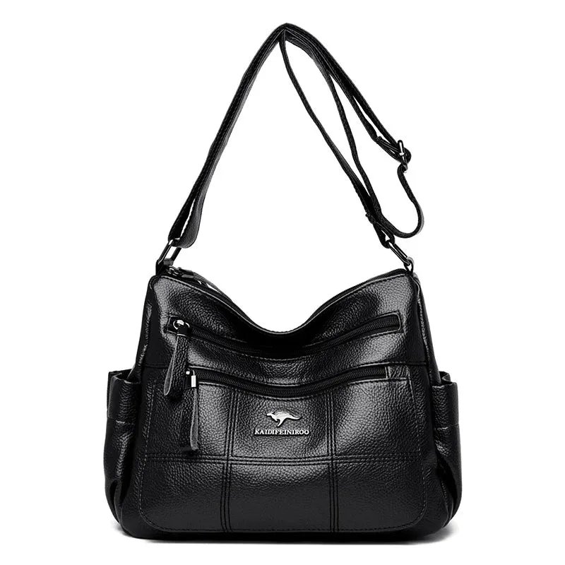 Luxurious Maroon Leather Crossbody Bag
