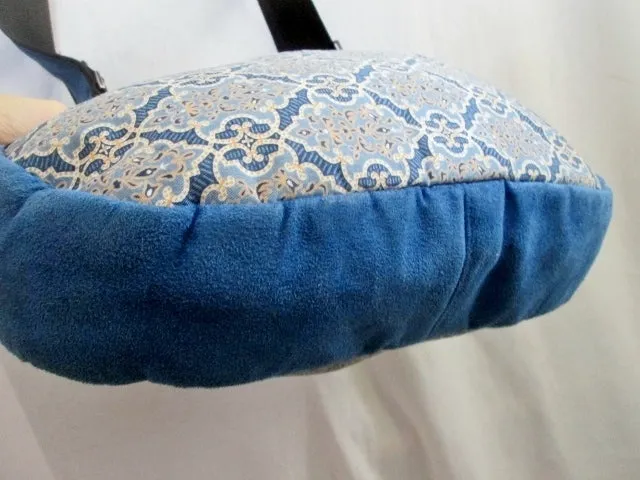 MADISON HANDBAGS vegan cloth shoulder bag satchel hobo purse sling bucket BLUE