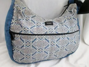 MADISON HANDBAGS vegan cloth shoulder bag satchel hobo purse sling bucket BLUE