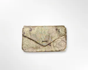 Metallic Gold and Pastel Floral Clutch