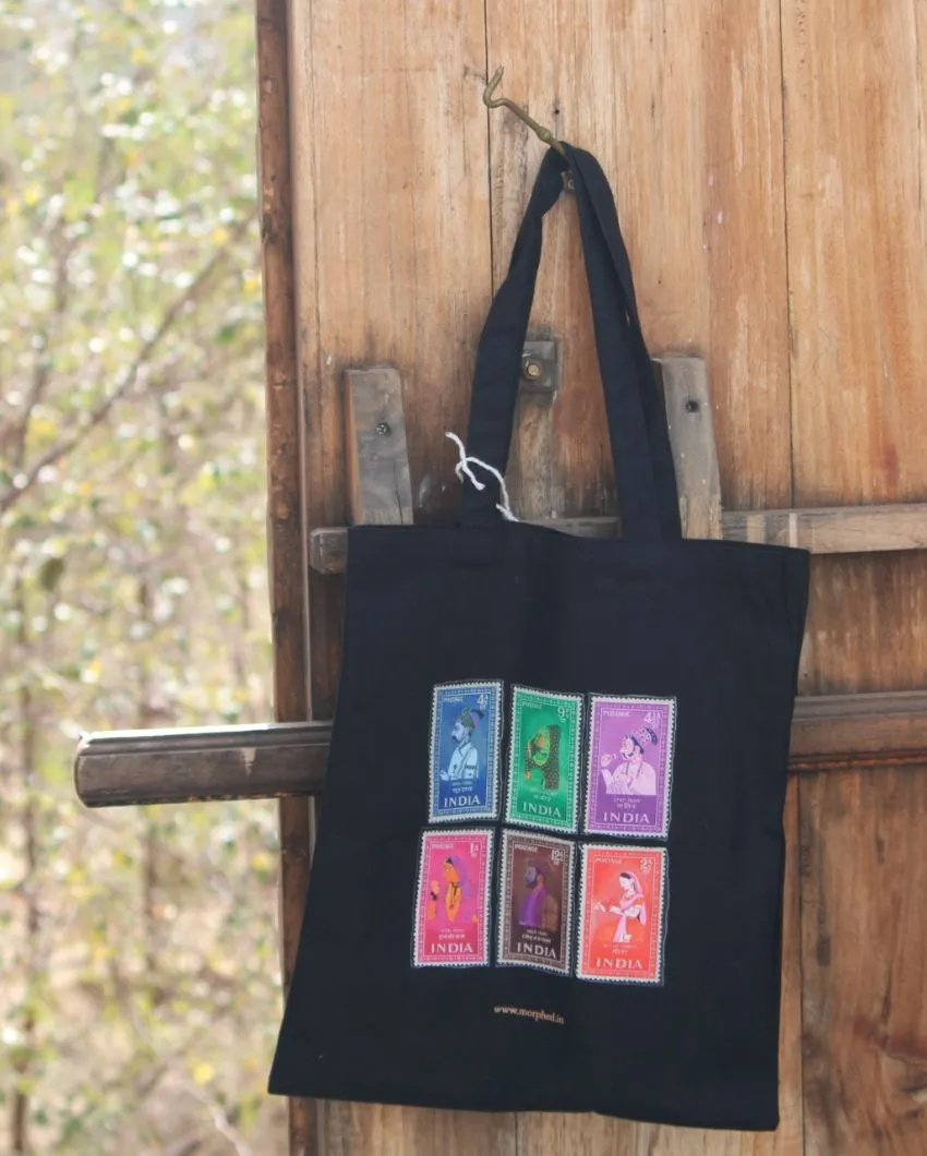 Mohar Black Canvas Tote Bag | 15.5 x 15 inches