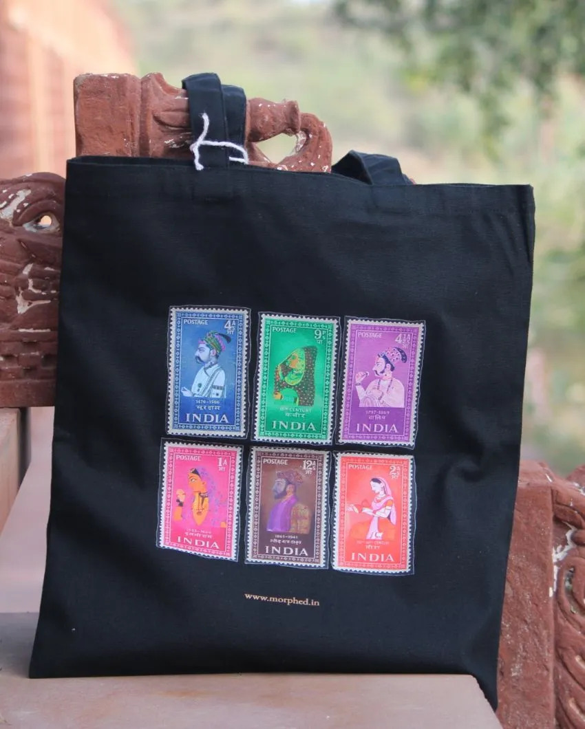 Mohar Black Canvas Tote Bag | 15.5 x 15 inches