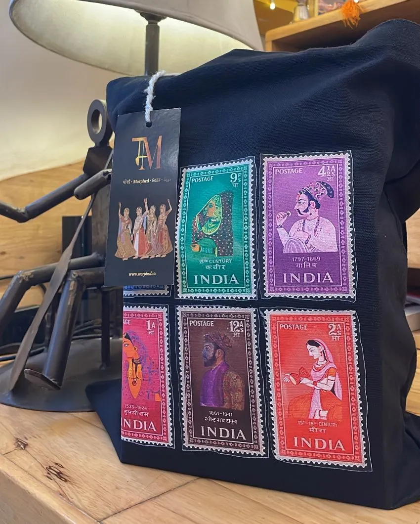 Mohar Black Canvas Tote Bag | 15.5 x 15 inches