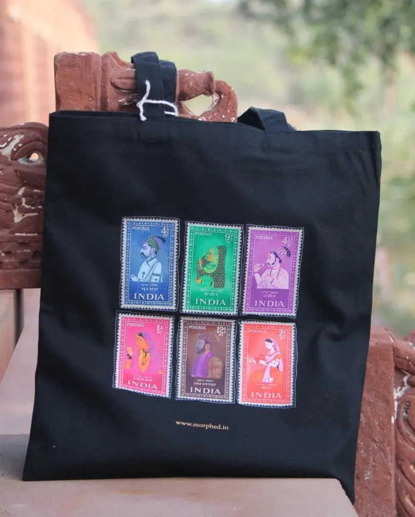 Mohar Black Canvas Tote Bag | 15.5 x 15 inches