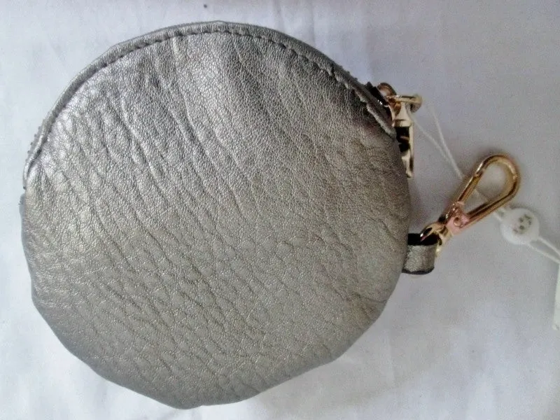 NEW NWT URBAN EXPRESSIONS vegan wallet change purse FLORAL PEWTER keyring