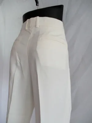NWT NEW CELINE ITALY Pleated TROUSER Pant 38 6 WHITE CREME Silk Womens