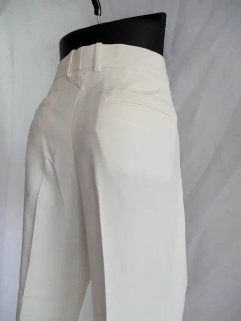 NWT NEW CELINE ITALY Pleated TROUSER Pant 38 6 WHITE CREME Silk Womens
