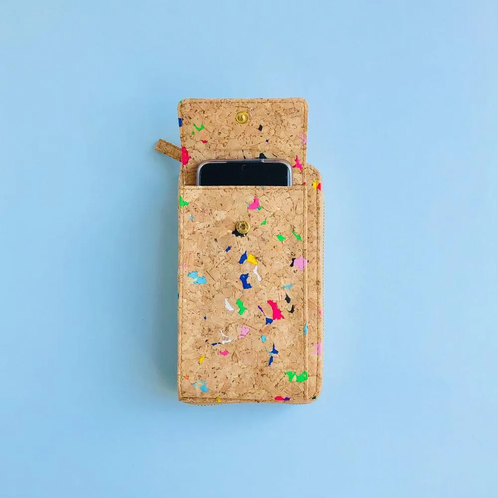 Nyla Cork Crossbody Phone Bag in Vivid