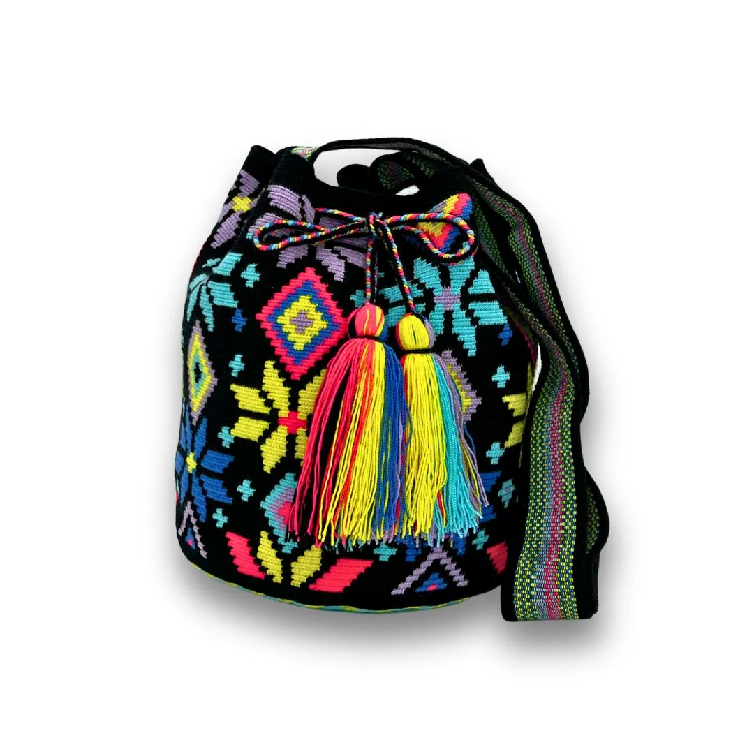Original Colorful Flowers Crossbody Mochila