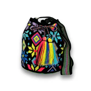 Original Colorful Flowers Crossbody Mochila