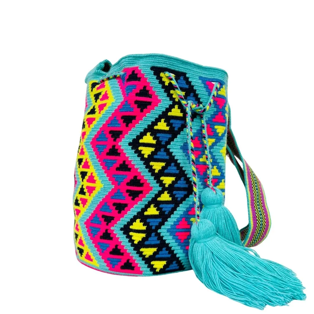 Original Colorful Zigzag Crossbody Mochila