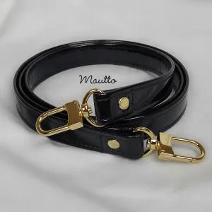 Patent Faux Leather Strap - 3/4 inch Wide - Handle to Crossbody Length - #16LG U-shaped Clips