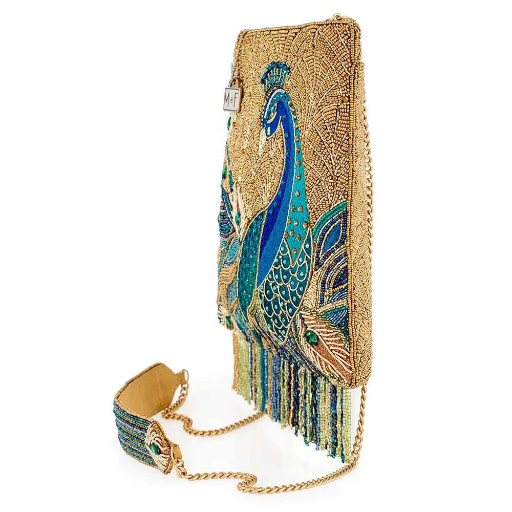 Peacock Feathers Crossbody Handbag by Mary Frances
