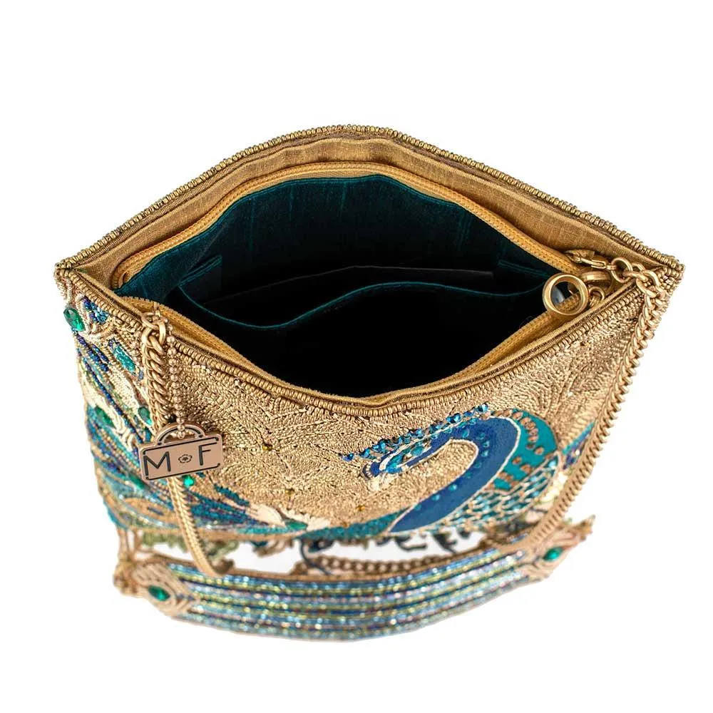 Peacock Feathers Crossbody Handbag by Mary Frances