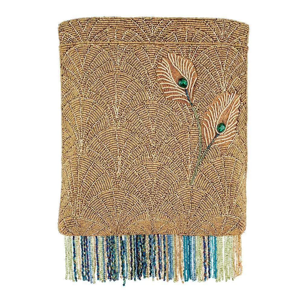 Peacock Feathers Crossbody Handbag by Mary Frances