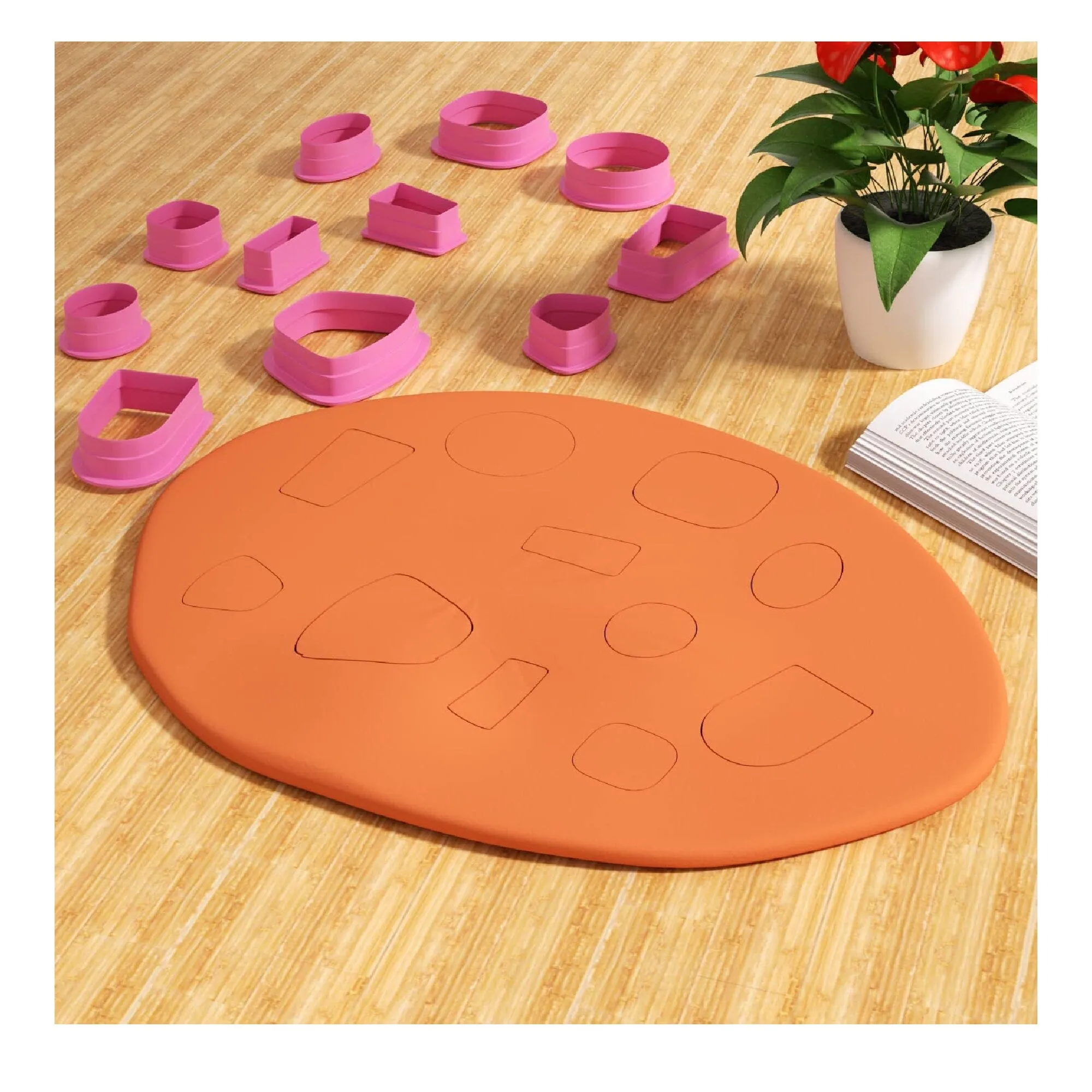 Polymer Clay Cutters | 18 Different Shaped Clay Cutters With Kraft Paper Cards | Earring Hooks