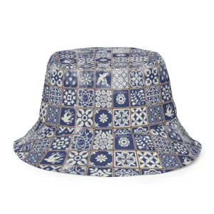Portuguese Azulejo Tile Reversible Bucket Hat
