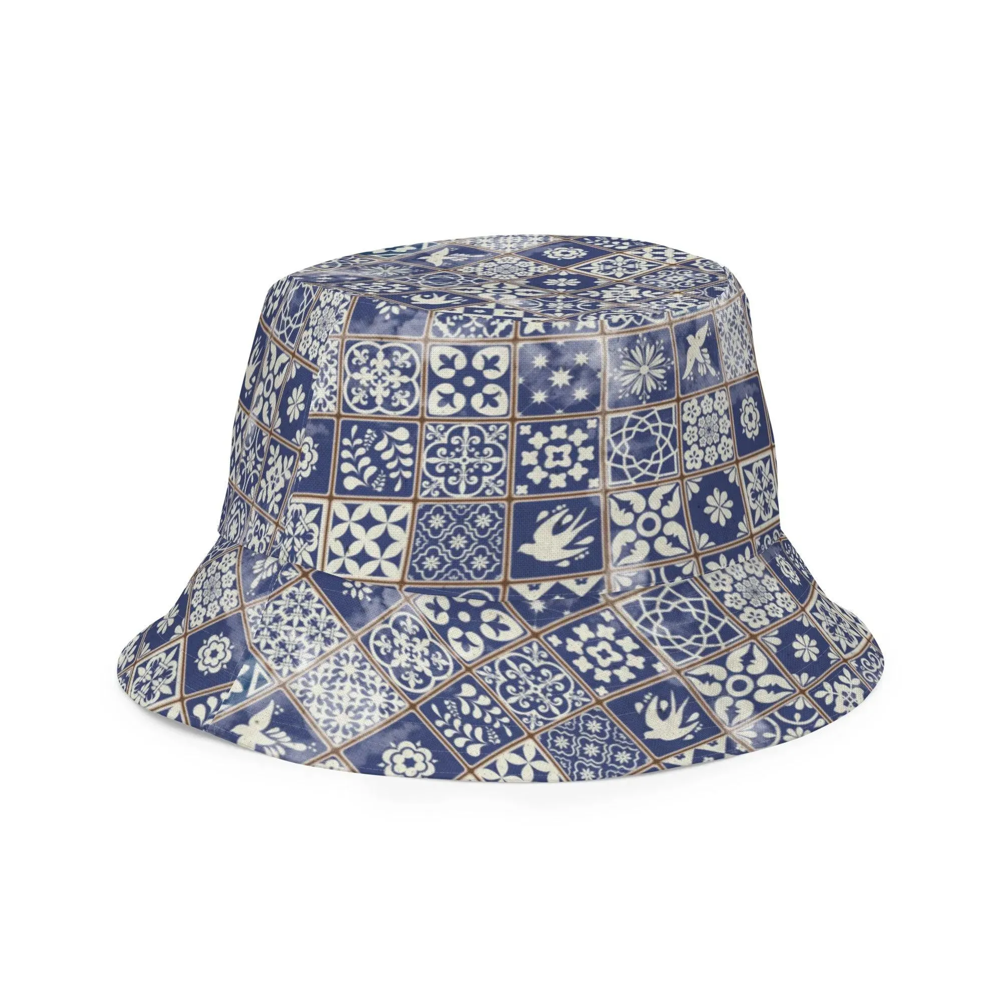 Portuguese Azulejo Tile Reversible Bucket Hat