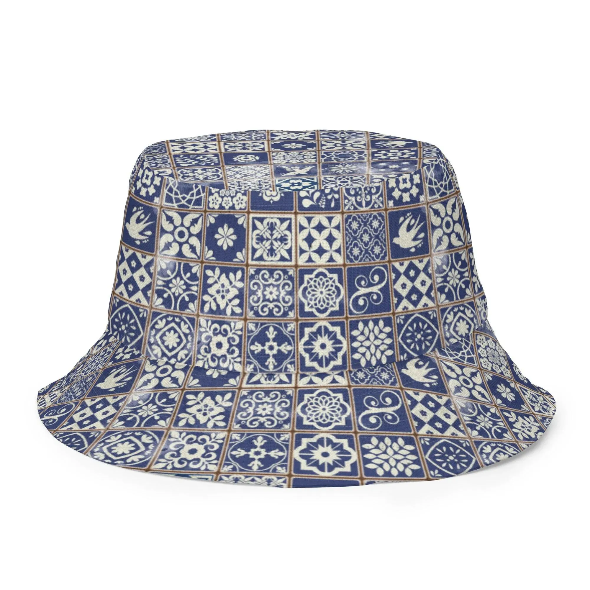 Portuguese Azulejo Tile Reversible Bucket Hat