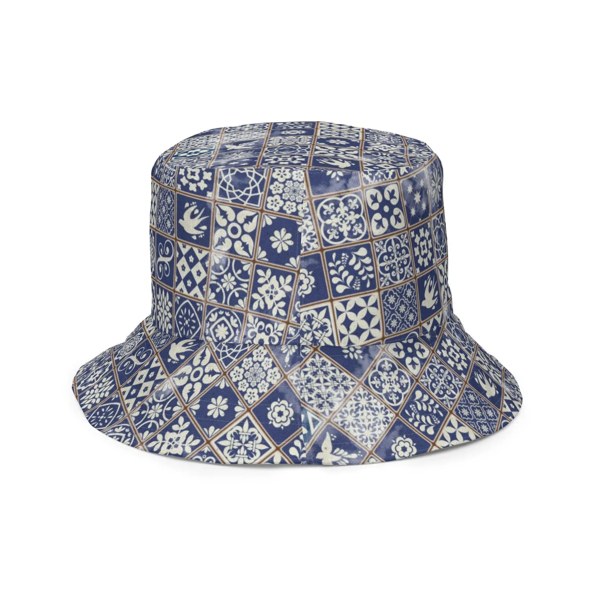 Portuguese Azulejo Tile Reversible Bucket Hat
