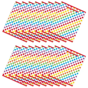 Rainbow Dot Birthday Party Plastic Loot Bags & Party Favor Bags, 11 Inch Size, 16 Count