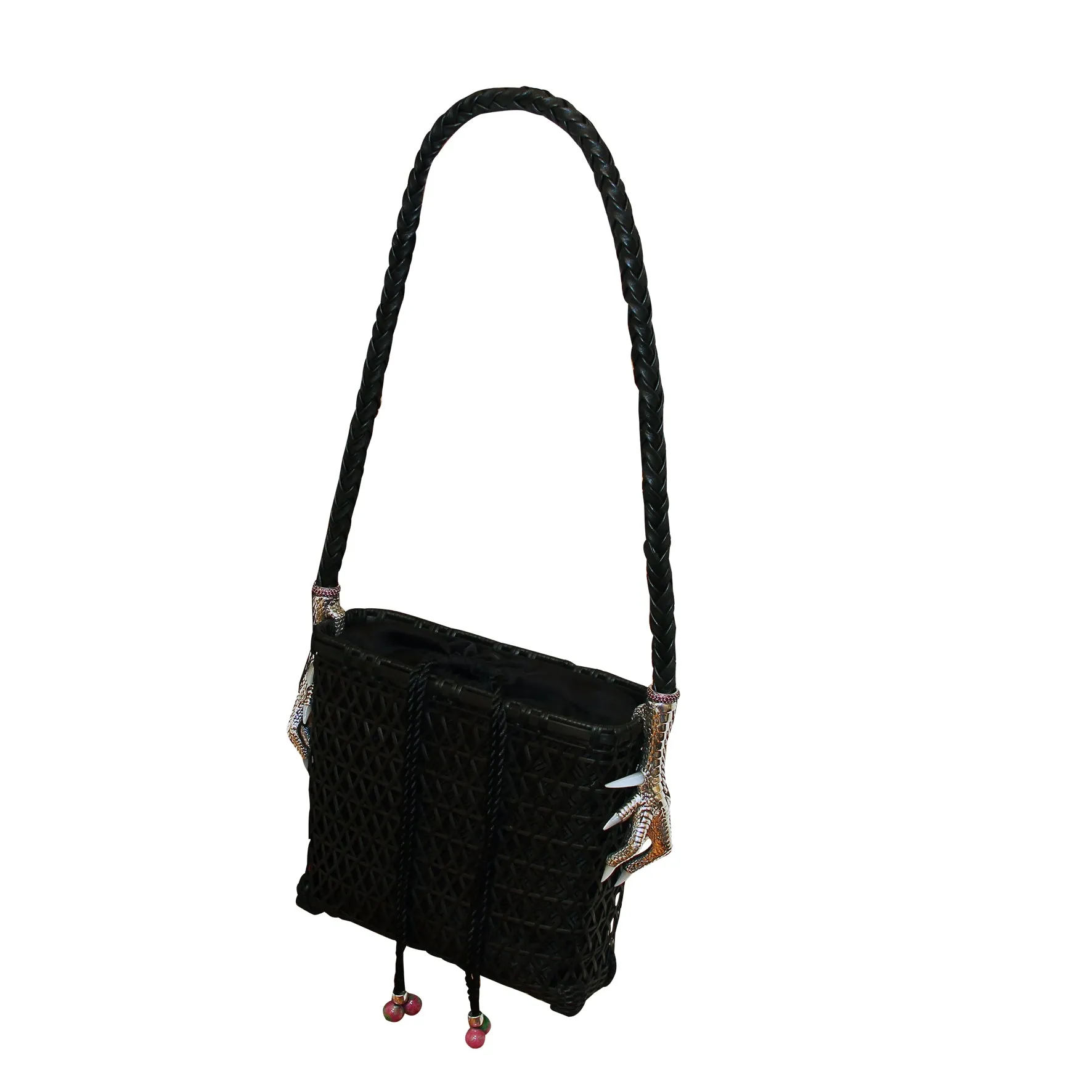 Rattan Handbag with Chicken Feet Design