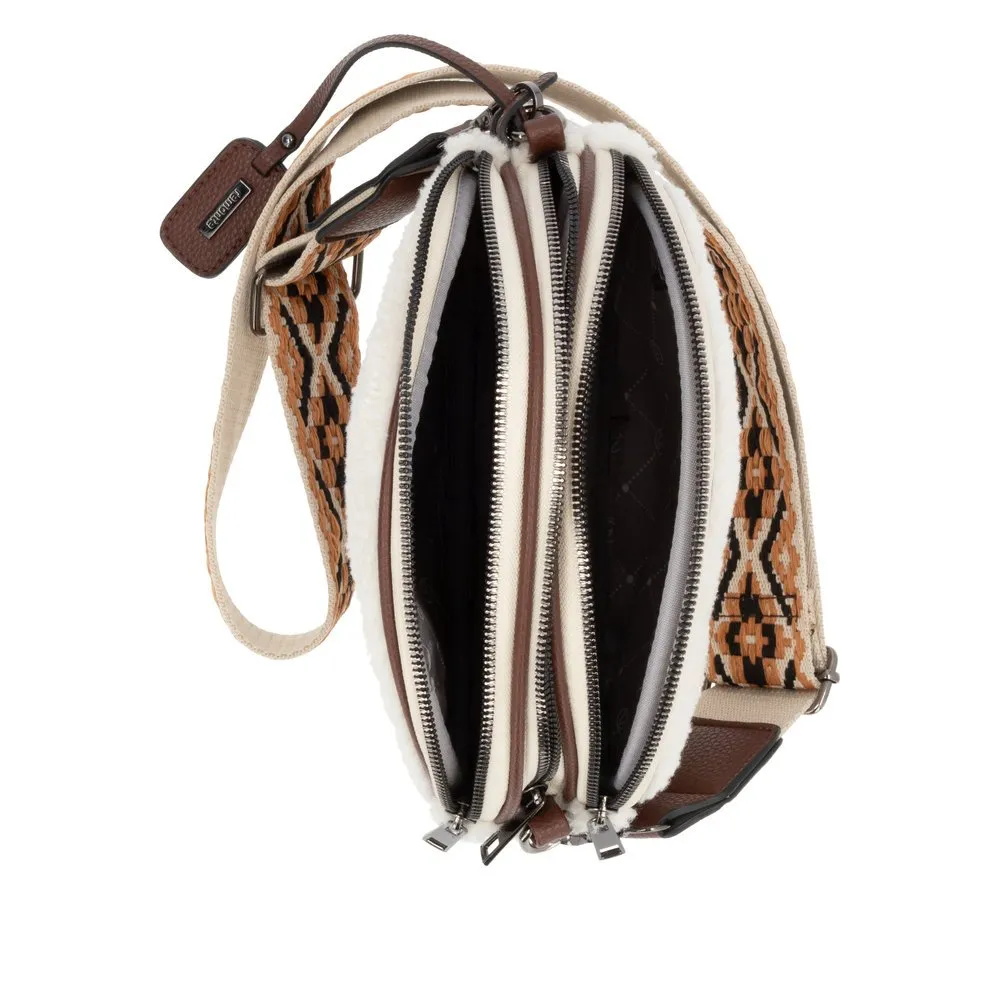Remonte Womens Shoulder Bag Q0634-80 Ivory/Coffee