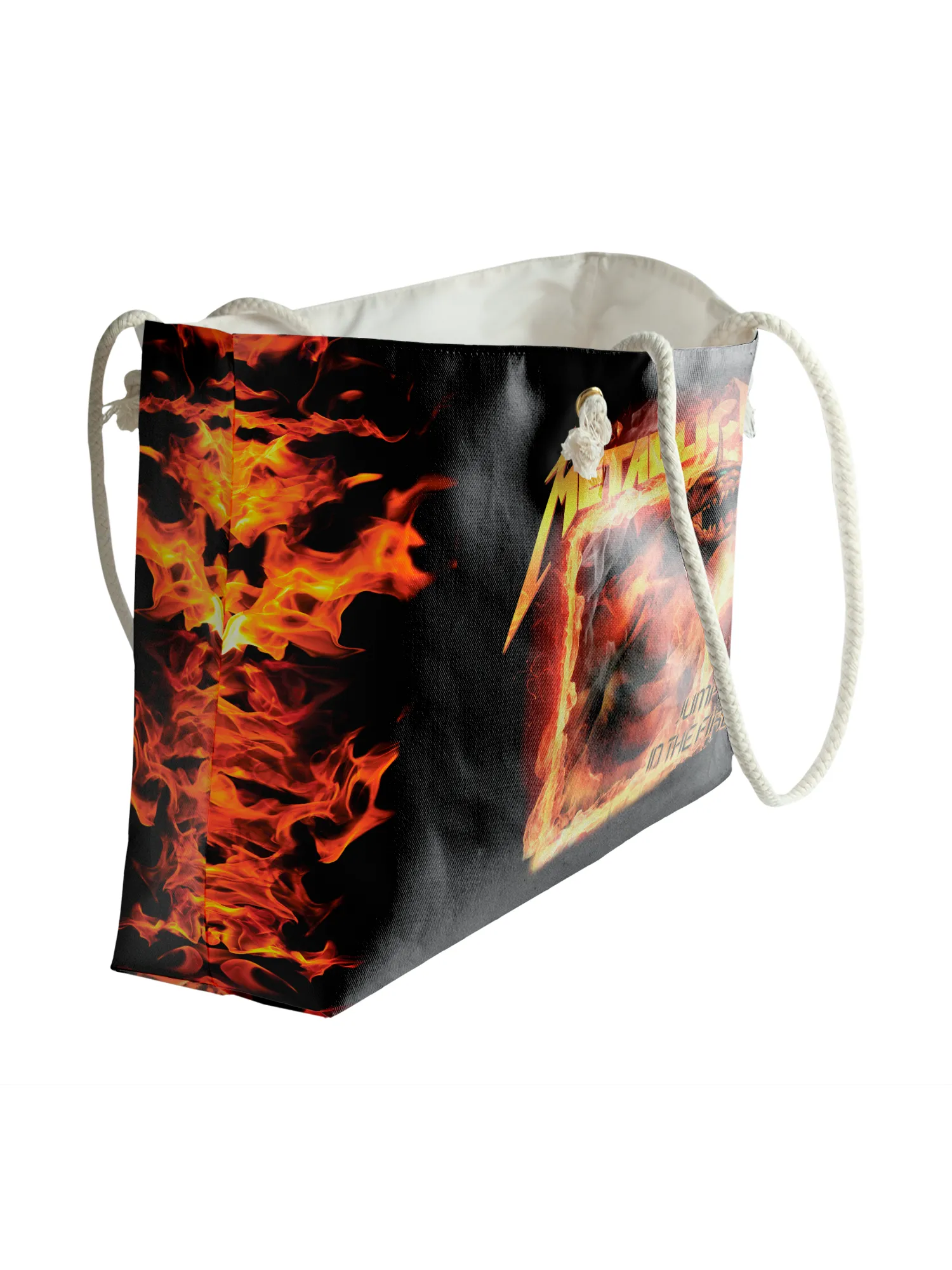Rocksax Metallica Rope Handled Beach Bag - Fire