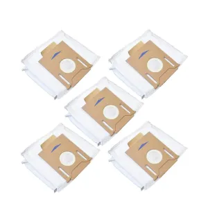 (Set of 5) Replacement Dust Bag Kit Filter Bag for Ecovacs Deebot Ozmo Robot Vacuum Cleaner - White