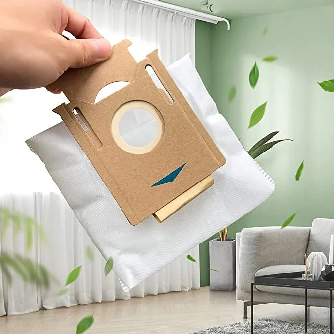 (Set of 5) Replacement Dust Bag Kit Filter Bag for Ecovacs Deebot Ozmo Robot Vacuum Cleaner - White