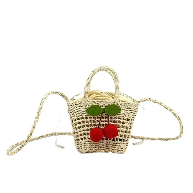 Sohiwoo Women Small Straw Bags Tote Ladies Summer Beach Hollow Out Basket Handbag Cell Phone Crossbody Straw Purse For Girls