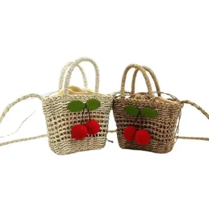 Sohiwoo Women Small Straw Bags Tote Ladies Summer Beach Hollow Out Basket Handbag Cell Phone Crossbody Straw Purse For Girls