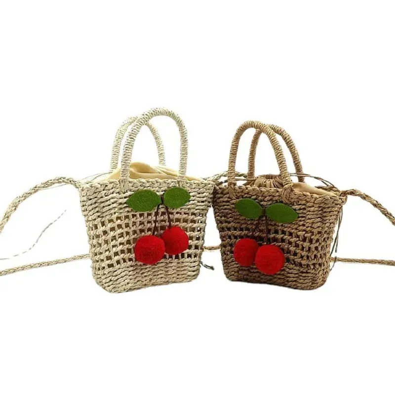Sohiwoo Women Small Straw Bags Tote Ladies Summer Beach Hollow Out Basket Handbag Cell Phone Crossbody Straw Purse For Girls
