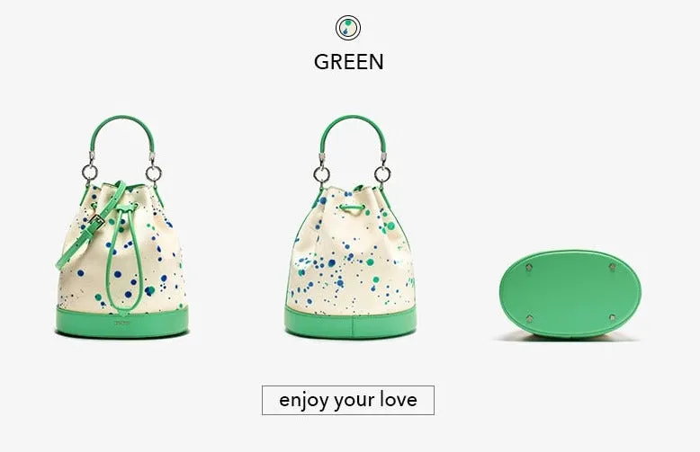 String Leather Women's Bucket Bags