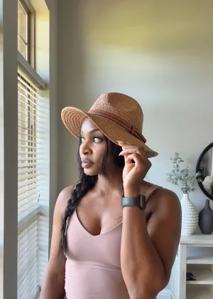 The Panama Hat with Faux Leather Band Accent
