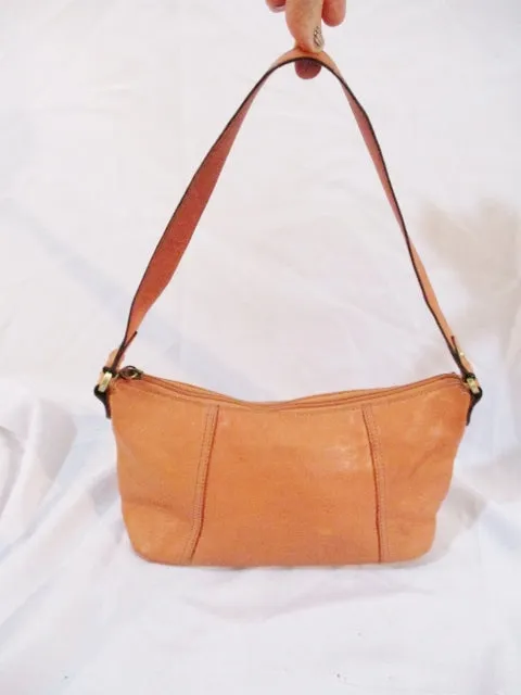 TIGNANELLO Leather Shoulder Bag Handbag Satchel PEACH MELON Orange Purse