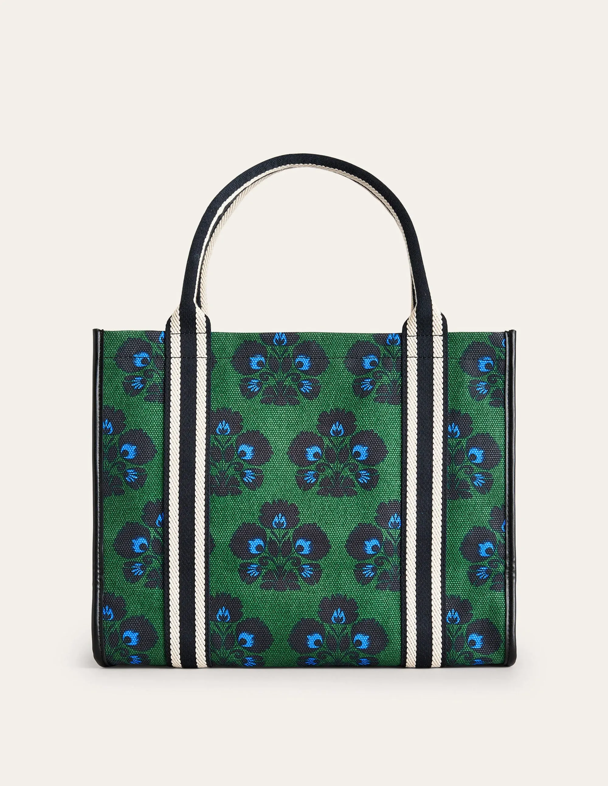 Tilda Canvas Tote Bag-Amazon Green, Carnation Stamp