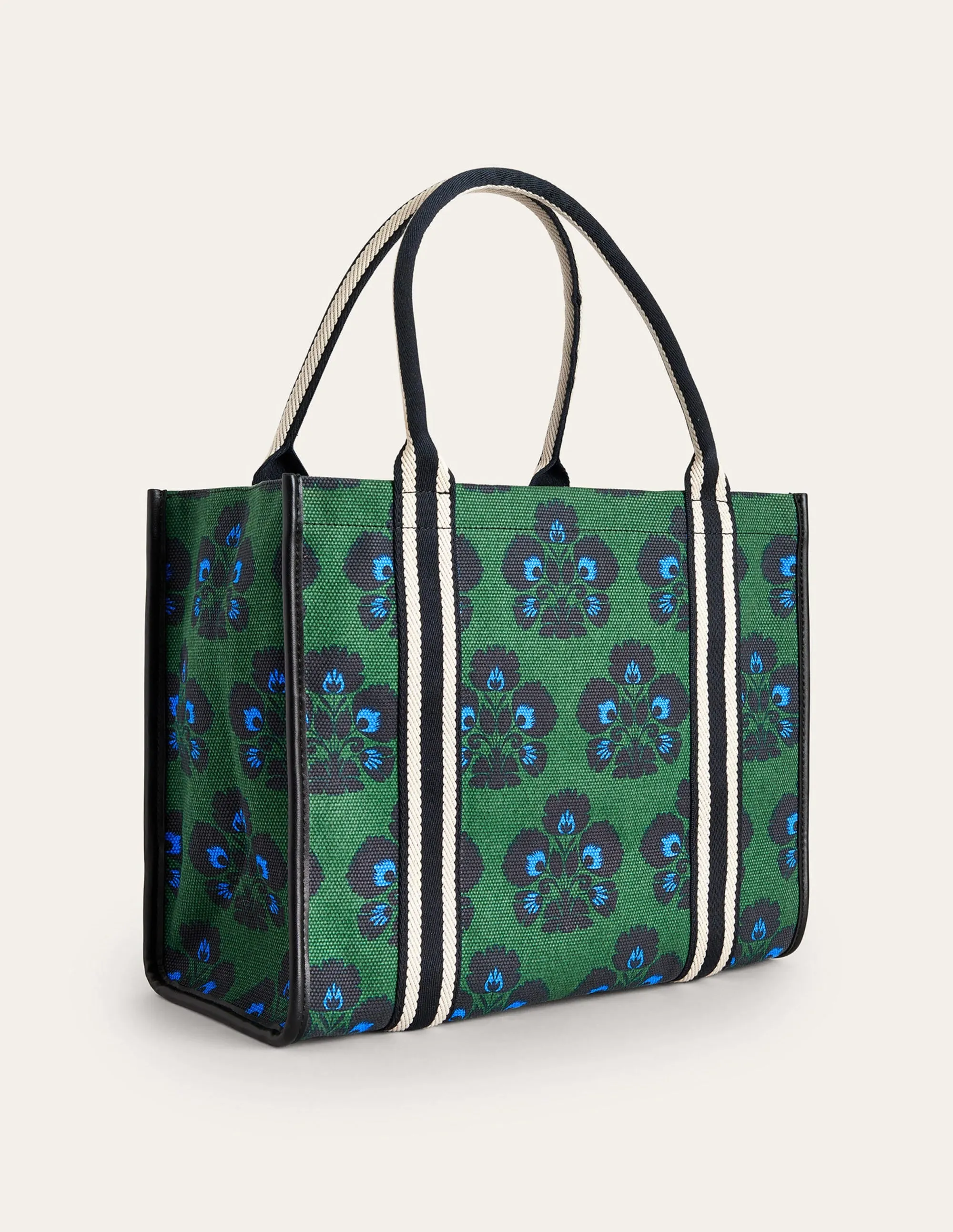Tilda Canvas Tote Bag-Amazon Green, Carnation Stamp