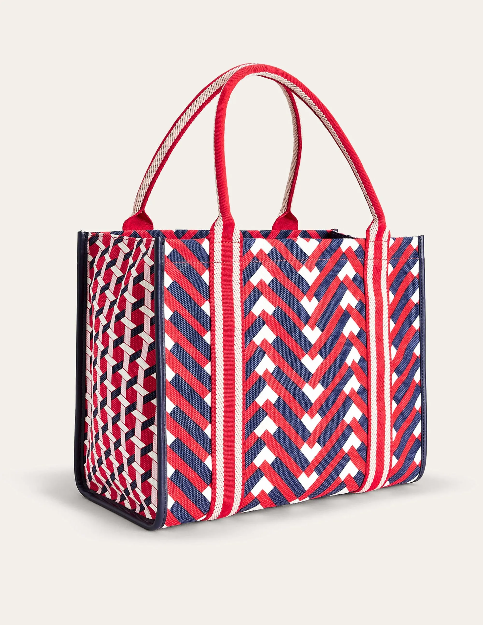 Tilda Canvas Tote Bag-Hot Pepper Chevron Geo