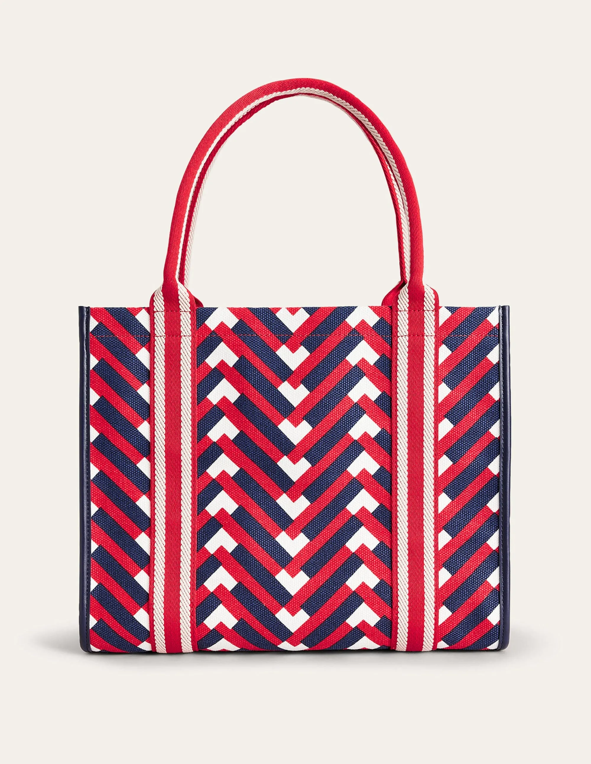 Tilda Canvas Tote Bag-Hot Pepper Chevron Geo