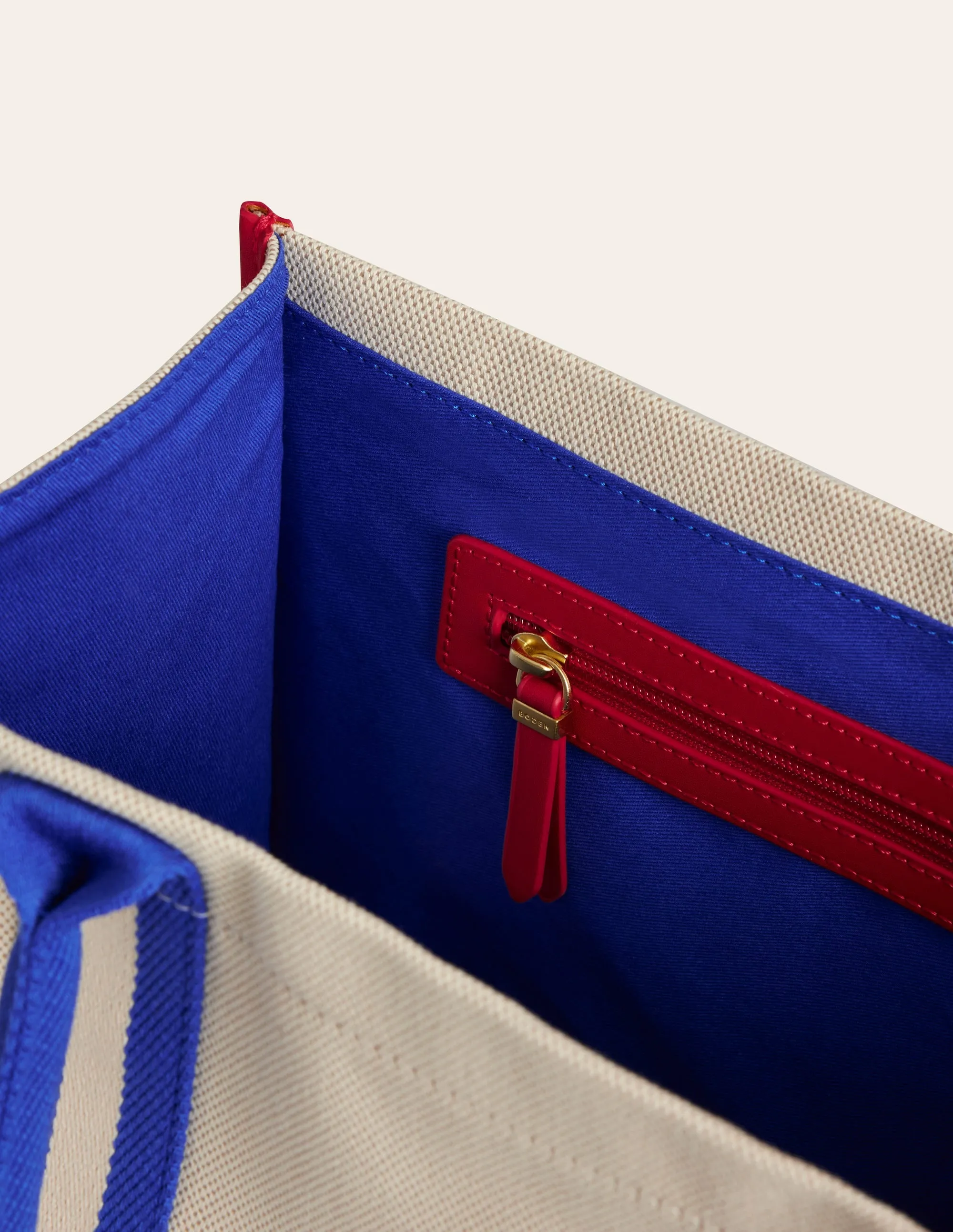 Tilda Canvas Tote Bag-Natural Colourblock