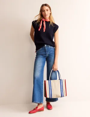 Tilda Canvas Tote Bag-Natural Colourblock
